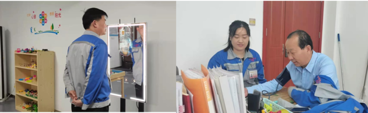 大家體驗(yàn)了智能血壓計、魔鏡等儀器設(shè)備 大家體驗(yàn)了智能血壓計、魔鏡等儀器設(shè)備